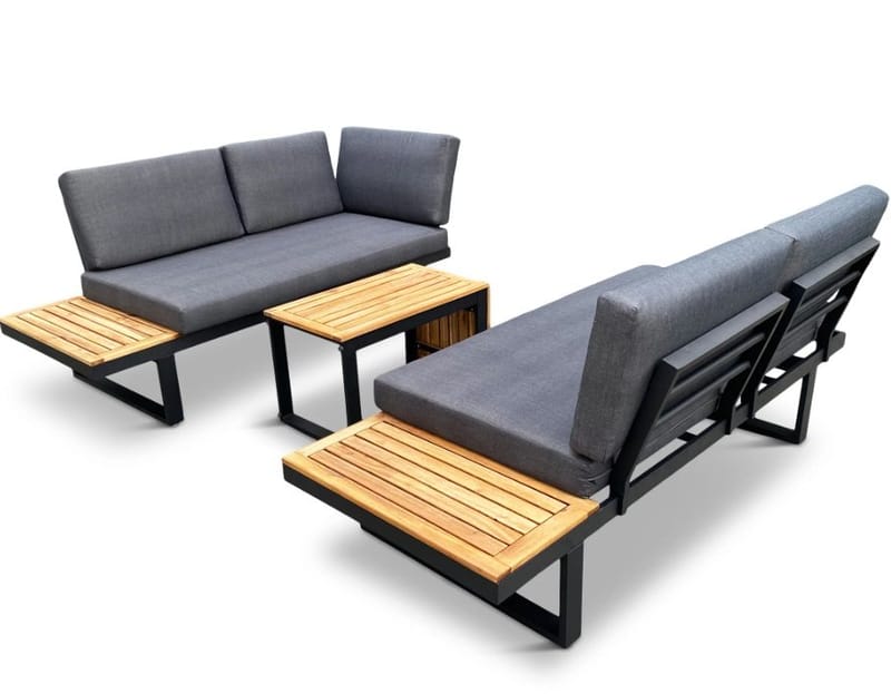 Monte Carlo utegrupp modulsoffa med bord - Svart/grå - Products - Utemöbler & utemiljö - Loungemöbler - Loungeset & loungegrupp