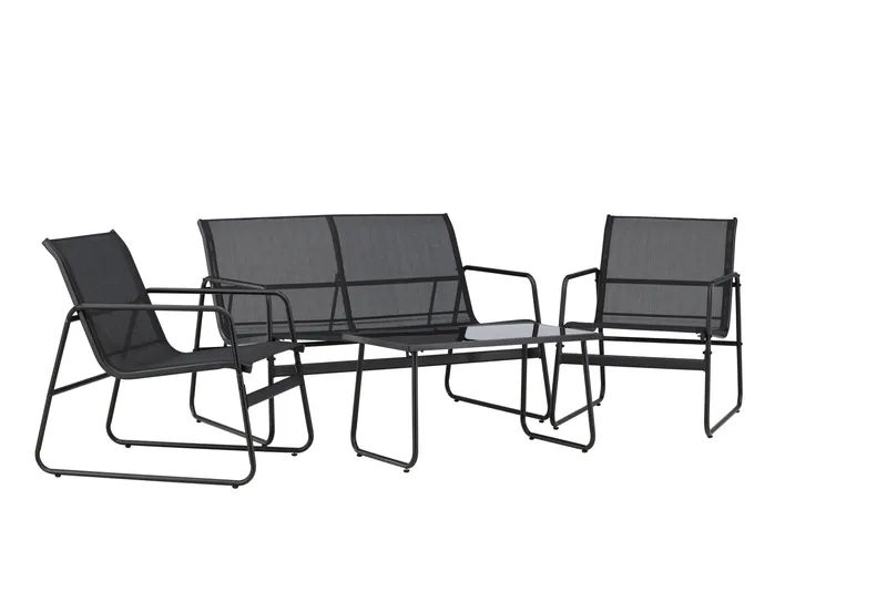 Scopello Soffgrupp Utomhus 4-sits - Svart - Products - Utemöbler & utemiljö - Loungemöbler - Loungeset & loungegrupp