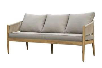 Siana 5-sits Loungegrupp i trä utseende med repdetaljer - Natur / Beige - Products - Utemöbler & utemiljö - Loungemöbler - Loungeset & loungegrupp