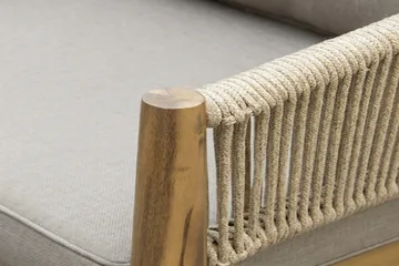 Siana 5-sits Loungegrupp i trä utseende med repdetaljer - Natur / Beige - Products - Utemöbler & utemiljö - Loungemöbler - Loungeset & loungegrupp
