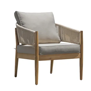 Siana 5-sits Loungegrupp i trä utseende med repdetaljer - Natur / Beige - Products - Utemöbler & utemiljö - Loungemöbler - Loungeset & loungegrupp