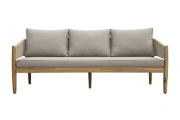 Siana 5-sits Loungegrupp i trä utseende med repdetaljer - Natur / Beige - Products - Utemöbler & utemiljö - Loungemöbler - Loungeset & loungegrupp