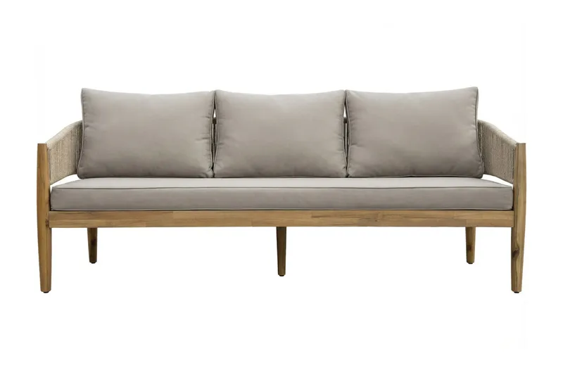 Siana 5-sits Loungegrupp i trä utseende med repdetaljer - Natur / Beige - Products - Utemöbler & utemiljö - Loungemöbler - Loungeset & loungegrupp