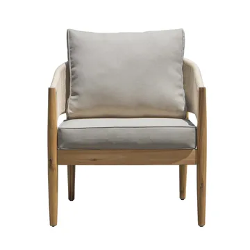 Siana 5-sits Loungegrupp i trä utseende med repdetaljer - Natur / Beige - Products - Utemöbler & utemiljö - Loungemöbler - Loungeset & loungegrupp