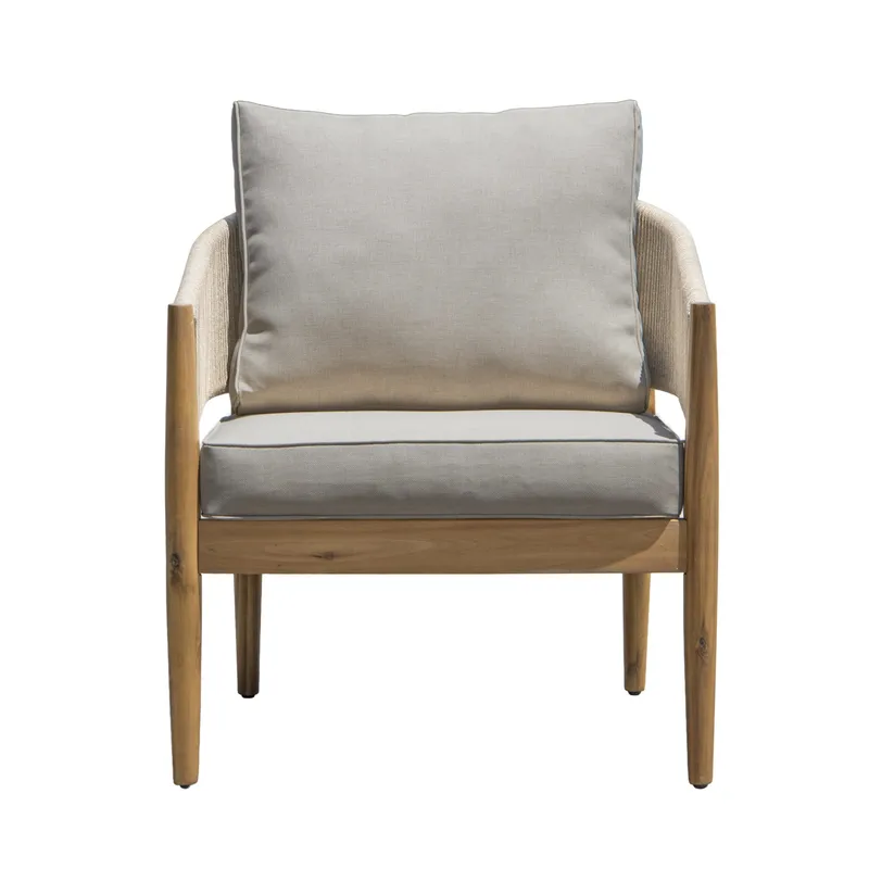 Siana 5-sits Loungegrupp i trä utseende med repdetaljer - Natur / Beige - Products - Utemöbler & utemiljö - Loungemöbler - Loungeset & loungegrupp