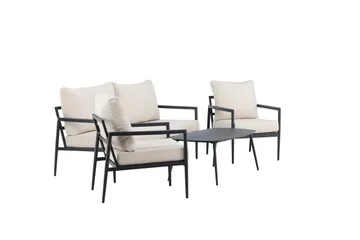 Taromina Soffgrupp Utomhus 4-sits - Svart/Beige - Products - Utemöbler & utemiljö - Loungemöbler - Loungeset & loungegrupp