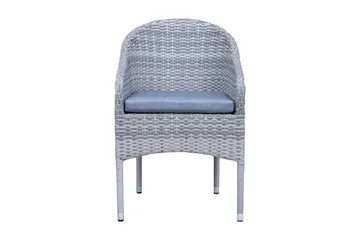 Thor loungestol utomhus i konstrotting med blå sittdyna - Grå - Products - Utemöbler & utemiljö - Loungemöbler - Loungestol utomhus