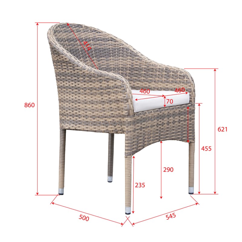 Thor loungestol utomhus i konstrotting med naturfärgad sittdyna - Beige - Products - Utemöbler & utemiljö - Loungemöbler - Loungestol utomhus