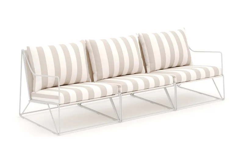 Usteryd 3 sits Loungesoffa - Beige/Striped - Products - Utemöbler & utemiljö - Loungemöbler - Loungesoffor