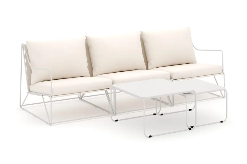 Usteryd 3 sits Loungesoffa med satsbord - Beige - Products - Utemöbler & utemiljö - Loungemöbler - Loungeset & loungegrupp