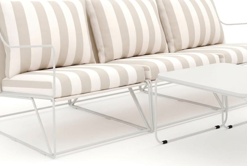 Usteryd 3 sits Loungesoffa med satsbord - Beige/Striped - Products - Utemöbler & utemiljö - Loungemöbler - Loungeset & loungegrupp