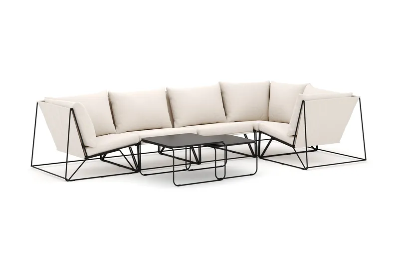 Usteryd utomhus hörnsoffa 5-sits vändbar - Svart/Beige - Products - Utemöbler & utemiljö - Loungemöbler - Loungeset & loungegrupp