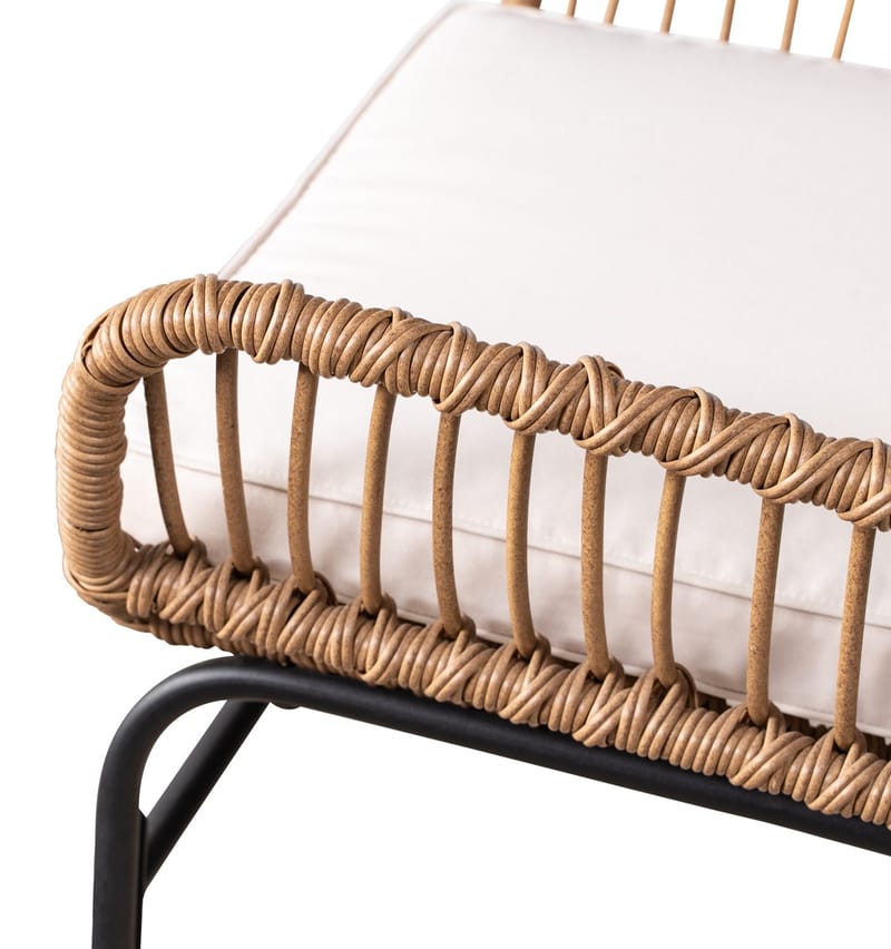 Utematstol Sommar i konstrotting Beige / Svart - 2 st - Svart/Natur - Products - Utemöbler & utemiljö - Loungemöbler - Loungestol utomhus