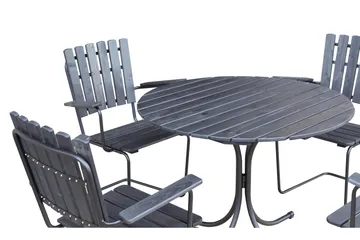 Vaxholm Matgrupp Utomhus Rund - Kaffesvart/Grå - Products - Utemöbler & utemiljö - Loungemöbler - Loungeset & loungegrupp