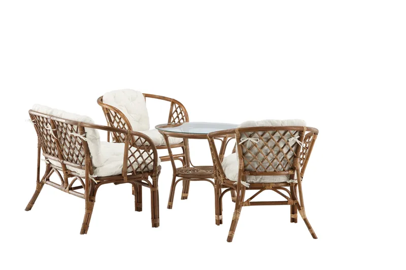 Wera Soffgrupp Utomhus 4-sits - Brun/Vit - Products - Utemöbler & utemiljö - Loungemöbler - Loungeset & loungegrupp