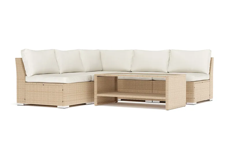 Wisconsin utomhus hörnsoffa 5-sits vändbar med öppet avslut - Beige - Products - Utemöbler & utemiljö - Loungemöbler - Loungeset & loungegrupp