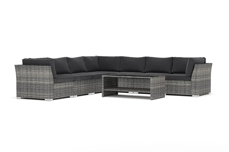 Wisconsin utomhus hörnsoffa 7-sits vändbar, Grå