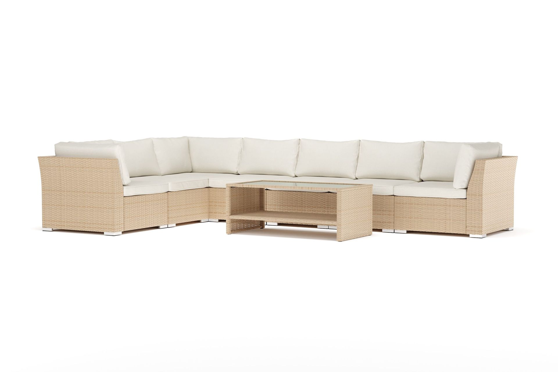 Wisconsin utomhus L-soffa 7-sits vändbar