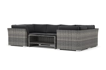 Wisconsin utomhus U-soffa 6-sits med stängt avslut - Grå - Products - Utemöbler & utemiljö - Loungemöbler - Loungeset & loungegrupp