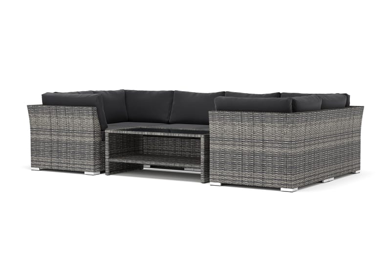 Wisconsin utomhus U-soffa 6-sits med stängt avslut - Grå - Products - Utemöbler & utemiljö - Loungemöbler - Loungeset & loungegrupp