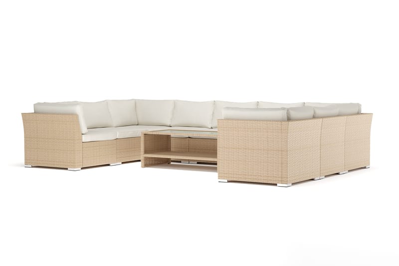 Wisconsin utomhus U-soffa 9-sits med stängt avslut - Beige - Products - Utemöbler & utemiljö - Loungemöbler - Loungeset & loungegrupp
