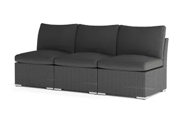 Wisconsin Premium Loungesoffa Utomhus utan Armstöd 3-sits Konstrotting - Svart - Products - Utemöbler & utemiljö - Loungemöbler - Loungesoffor