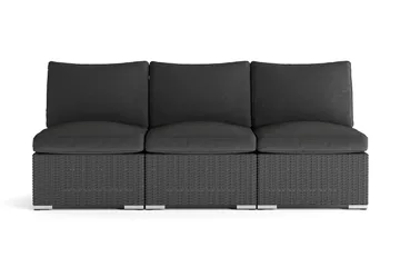 Wisconsin Premium Loungesoffa Utomhus utan Armstöd 3-sits Konstrotting - Svart - Products - Utemöbler & utemiljö - Loungemöbler - Loungesoffor