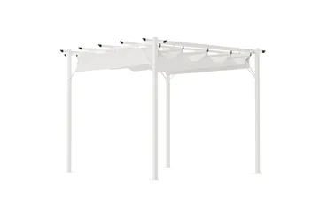 Loppes Pergola med skjutbart tak 3x3 m i stål - Vit - Products - Utemöbler & utemiljö - Solskydd - Pergola