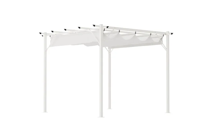 Loppes Pergola med skjutbart tak 3x3 m i stål - Vit - Products - Utemöbler & utemiljö - Solskydd - Pergola