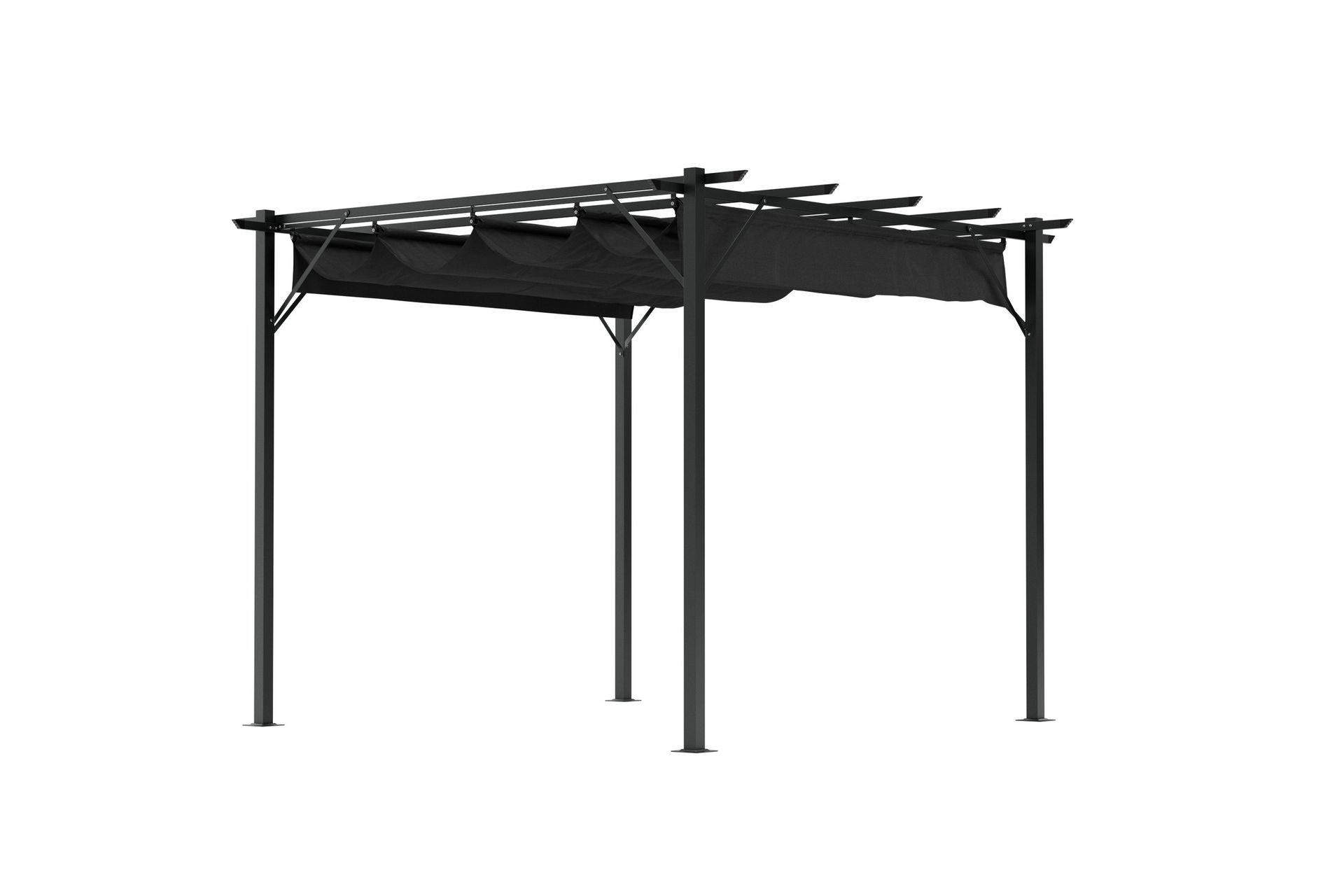Loppes Pergola med skjutbart tak 3x3 m i stål