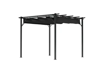 Loppes Pergola med skjutbart tak 3x3 m i stål
