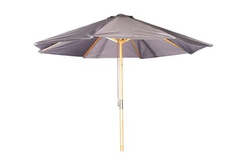 Naxos Parasoll Rund Ø300 cm Svart/Natur - Venture Home - Products - Utemöbler & utemiljö - Solskydd - Parasoll