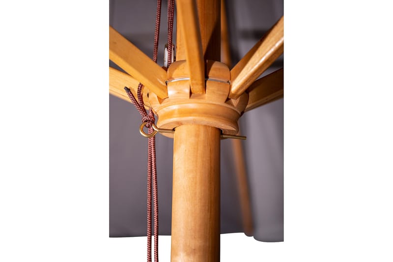 Naxos Parasoll Rund Ø300 cm Svart/Natur - Venture Home - Products - Utemöbler & utemiljö - Solskydd - Parasoll