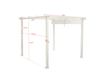 Porto Pergola 3x3 m i aluminium med tak för solskydd - Vit - Products - Utemöbler & utemiljö - Solskydd - Pergola
