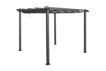Porto Pergola 3x3 m i aluminium med tak för solskydd - Mörkgrå - Products - Utemöbler & utemiljö - Solskydd - Pergola