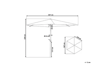 Varese Parasoll 230 cm - Grå - Products - Utemöbler & utemiljö - Solskydd - Parasoll