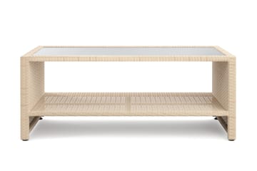Bahamas Soffbord med hylla Utomhus 113 cm Konstrotting - Beige - Products - Utemöbler & utemiljö - Utebord & trädgårdsbord - Loungebord & soffbord utomhus