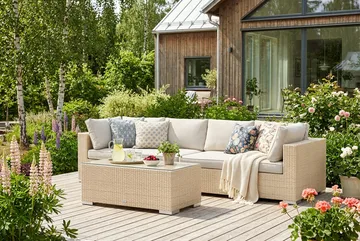 Bahamas Soffbord Utomhus 113x58 cm Konstrotting - Beige - Products - Utemöbler & utemiljö - Utebord & trädgårdsbord - Loungebord & soffbord utomhus