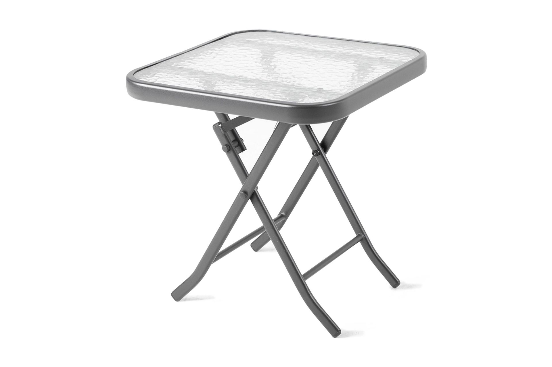 DUBLIN Litet Hopfällbart Cafébord och Utebord 46 cm Stål Glas