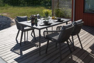 Hillerstorp Hunneslätt Utebord 90X150 Cm - Svart|Grå - Products - Utemöbler & utemiljö - Utebord & trädgårdsbord - Matbord utomhus