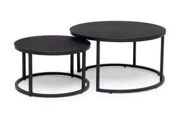 Hillerstorp Jet Set Satsbord Rund Utomhus - Glas/Svart - Products - Utemöbler & utemiljö - Utebord & trädgårdsbord - Loungebord & soffbord utomhus