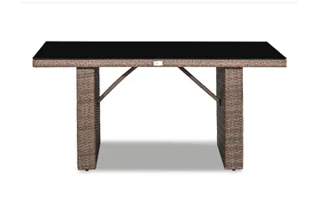 James Utebord 85x145 cm – Matbord utomhus i konstrotting med bordsskiva i Glas - Sand Brun - Products - Utemöbler & utemiljö - Utebord & trädgårdsbord - Matbord utomhus