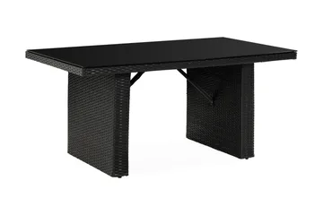 James Utebord 85x145 cm – Matbord utomhus i konstrotting med bordsskiva i Glas - Svart - Products - Utemöbler & utemiljö - Utebord & trädgårdsbord - Matbord utomhus