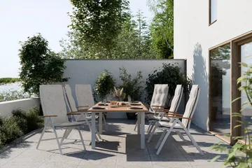 Las Vegas Förlängningsbart Matbord Utomhus 220x280x100 cm - Vit / Natur - Products - Utemöbler & utemiljö - Utebord & trädgårdsbord - Matbord utomhus