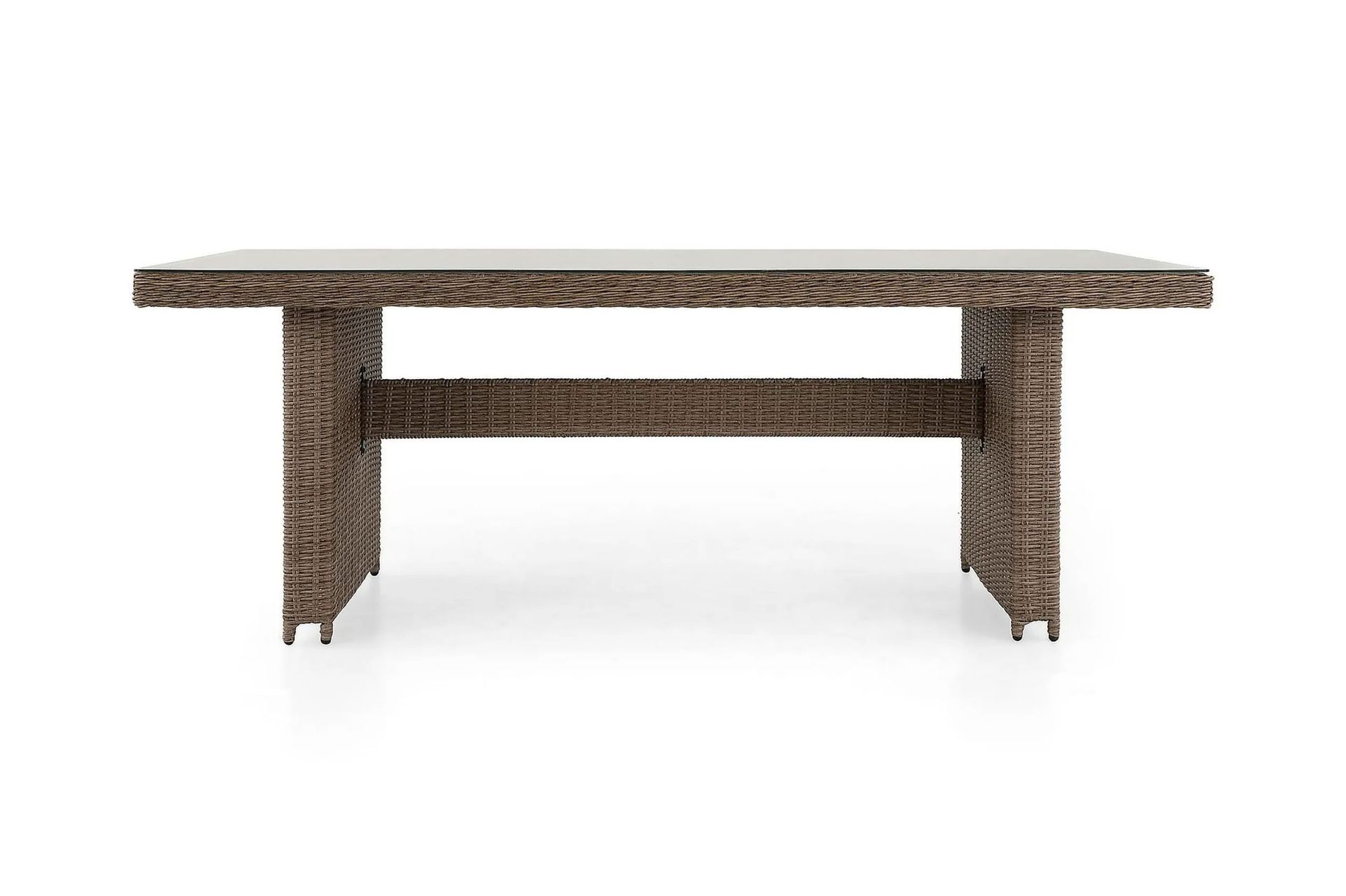 Marcus Rektangulärt Matbord utomhus 160x90 cm i konstrotting med glasskiva