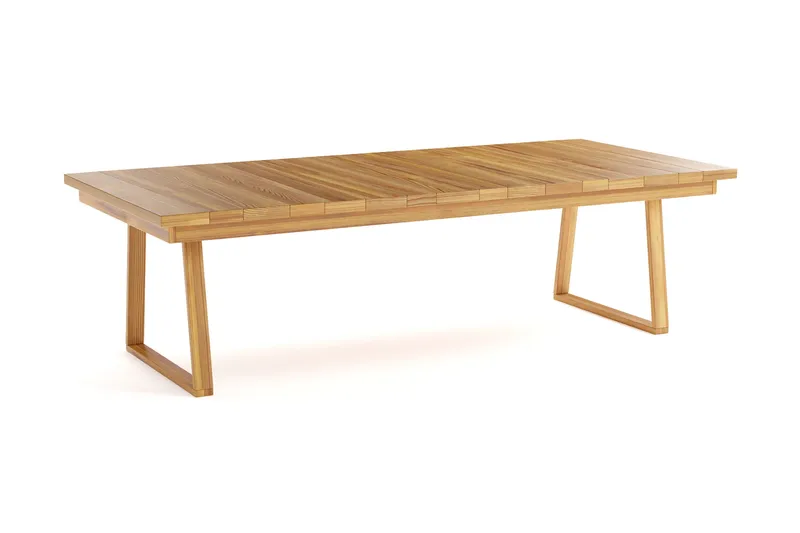 Menorca Stort Rektangulärt Matbord i trä Utomhus 100x240 cm, Teak / Natur