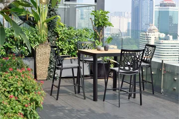 Portals Utebord 95 cm - Svart/Trä - Products - Utemöbler & utemiljö - Utebord & trädgårdsbord - Matbord utomhus