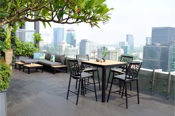 Portals Utebord 95 cm - Svart/Trä - Products - Utemöbler & utemiljö - Utebord & trädgårdsbord - Matbord utomhus