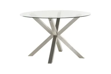 Runt bord Maletto - Silver, Transparent - Products - Utemöbler & utemiljö - Utebord & trädgårdsbord - Matbord utomhus