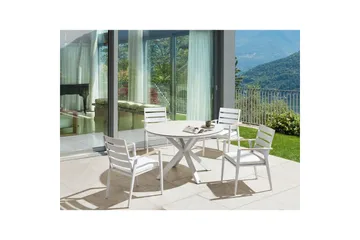 Runt bord Maletto Vit/Beige/Grå - Vit/Beige/Grå - Products - Utemöbler & utemiljö - Utebord & trädgårdsbord - Matbord utomhus